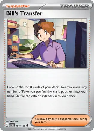 Bill's Transfer - 156/165 — SV: Scarlet & Violet 151 Pokémon TCG card by GIDORA
