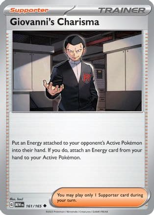 Giovanni's Charisma - 161/165 — SV: Scarlet & Violet 151 Pokémon TCG card by hncl