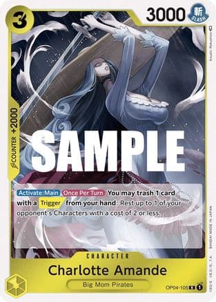 Charlotte Amande — Kingdoms of Intrigue One Piece Card Game card by Kouji Rokushou