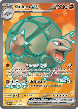 Golem ex - 189/165 — SV: Scarlet & Violet 151 Pokémon TCG card by PLANETA Igarashi