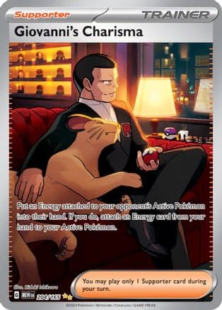 Giovanni's Charisma - 204/165 — SV: Scarlet & Violet 151 Pokémon TCG card by Hideki Ishikawa