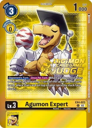 Agumon Expert - EX4-023 (Judge Pack 4) — Alternative Being Booster Digimon Card Game card by Akiyoshi Hongo, Toei Animation, BANDAI MADE IN JAPAN