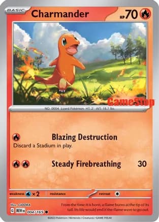 Charmander - 004/165 (GameStop Exclusive) — Miscellaneous Cards & Products