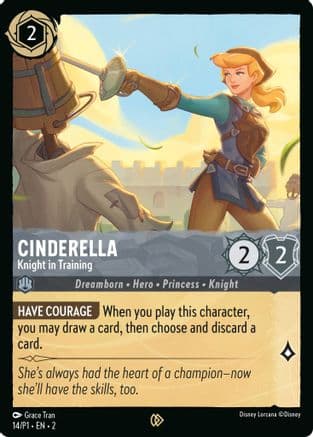 Cinderella - Knight in Training — Disney Lorcana Promo Cards Disney Lorcana card by Grace Tran