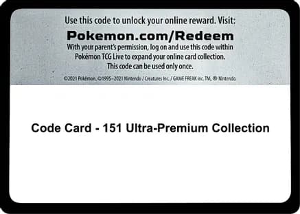 Code Card - 151 Ultra-Premium Collection — SV: Scarlet & Violet 151