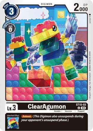 ClearAgumon — Starter Deck 15: Dragon of Courage Digimon Card Game card by poroze