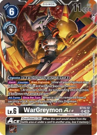 WarGreymon ACE — Starter Deck 15: Dragon of Courage Digimon Card Game card by Akiyoshi Hongo, Toei Animation