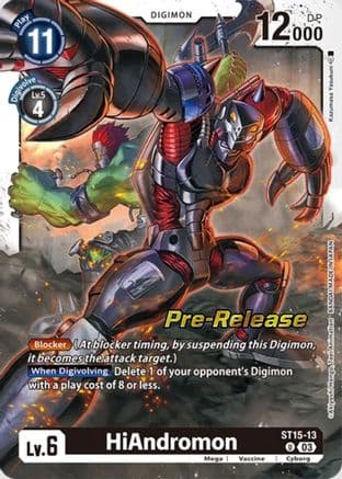 HiAndromon — Starter Deck 15: Dragon of Courage Pre-Release Cards Digimon Card Game card by Katsumasa Yasukochi