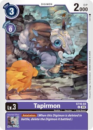 Tapirmon — Starter Deck 16: Wolf of Friendship Digimon Card Game card by Akiyoshi Hongō, Toei Animation