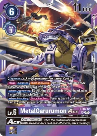 MetalGarurumon ACE — Starter Deck 16: Wolf of Friendship Digimon Card Game card by Akiyoshi Hongo, Toei Animation