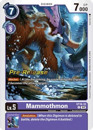 Mammothmon — Starter Deck 16: Wolf of Friendship Pre-Release Cards Digimon Card Game card by Akiyoshi Honga, Toei Animation