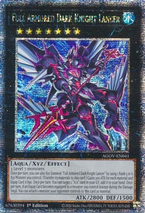 Full Armored Dark Knight Lancer (Quarter Century Secret Rare) — Age of Overlord