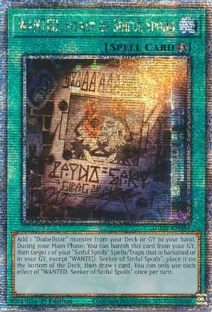 WANTED: Seeker of Sinful Spoils (Quarter Century Secret Rare) — Yu-Gi-Oh! card