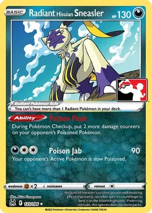 Radiant Hisuian Sneasler - 123/196 — Prize Pack Series Cards Pokémon TCG card by Akira Komayama
