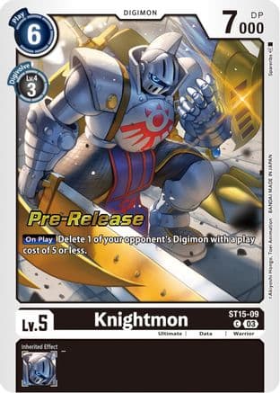Knightmon — Starter Deck 15: Dragon of Courage Pre-Release Cards Digimon Card Game card by Akiyoshi Honga, Toei Animation