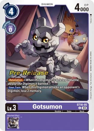 Gotsumon — Starter Deck 16: Wolf of Friendship Pre-Release Cards Digimon Card Game card by Takase