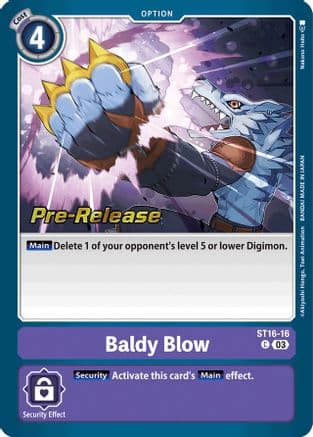 Baldy Blow — Starter Deck 16: Wolf of Friendship Pre-Release Cards Digimon Card Game card by Nakano Haruo
