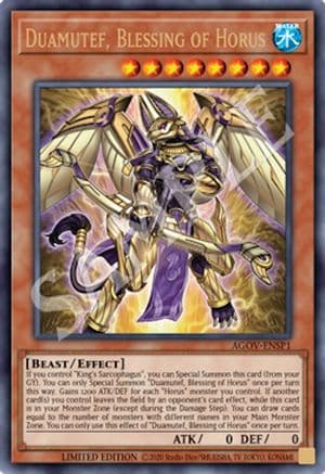 Duamutef, Blessing of Horus (AGOV-ENSP1) — Age of Overlord Yu-Gi-Oh! card by Shuhei Mutsuki
