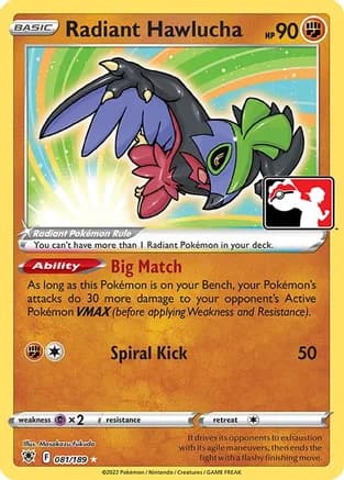 Radiant Hawlucha - 081/189 — Prize Pack Series Cards Pokémon TCG card by Masakazu Fukuda