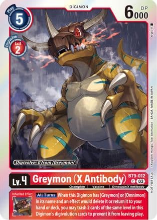 Greymon (X Antibody) (Blast Ace Pre-Release Winner) — X Record