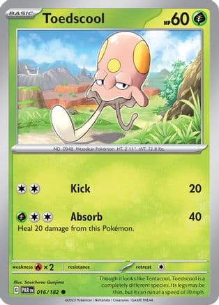 Toedscool - 016/182 — SV04: Paradox Rift Pokémon TCG card by Souichirou Gunjima