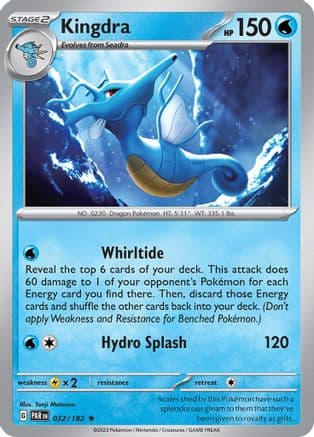 Kingdra — SV04: Paradox Rift Pokémon TCG card by Tonji Matsuno