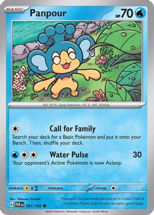 Panpour — SV04: Paradox Rift Pokémon TCG card by Natsumi Yoshida