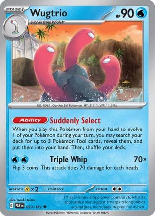 Wugtrio — SV04: Paradox Rift Pokémon TCG card by Kouki Saitou