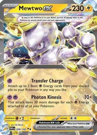 Mewtwo ex — SV04: Paradox Rift Pokémon TCG card by aky CG Works