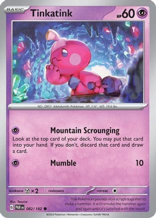 Tinkatink - 082/182 — SV04: Paradox Rift Pokémon TCG card by Teeziro