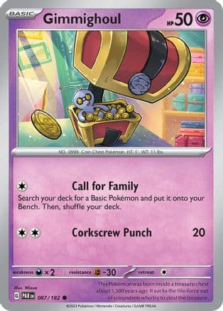 Gimmighoul - 087/182 — SV04: Paradox Rift Pokémon TCG card by Mizue