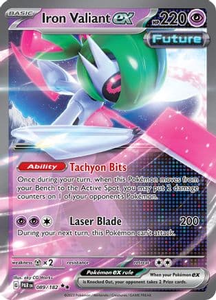 Iron Valiant ex - 089/182 — SV04: Paradox Rift Pokémon TCG card by aky CG Works