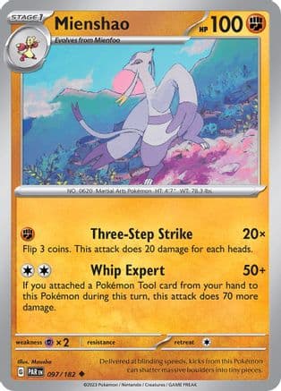 Mienshao - 097/182 — SV04: Paradox Rift Pokémon TCG card by Mousho