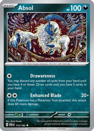 Absol — SV04: Paradox Rift Pokémon TCG card by Shinji Kanda