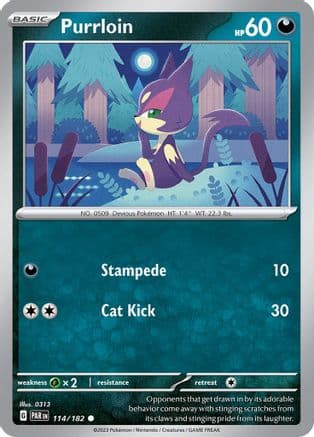 Purrloin — SV04: Paradox Rift Pokémon TCG card by 0313