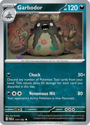 Garbodor - 117/182 — SV04: Paradox Rift Pokémon TCG card by Aya Kusube