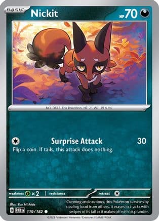 Nickit — SV04: Paradox Rift Pokémon TCG card by Yuu Nishida