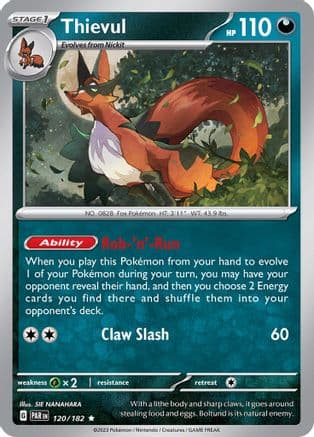 Thievul — SV04: Paradox Rift Pokémon TCG card by SIE NANAHARA