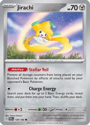 Jirachi — SV04: Paradox Rift Pokémon TCG card by Naoyo Kimura