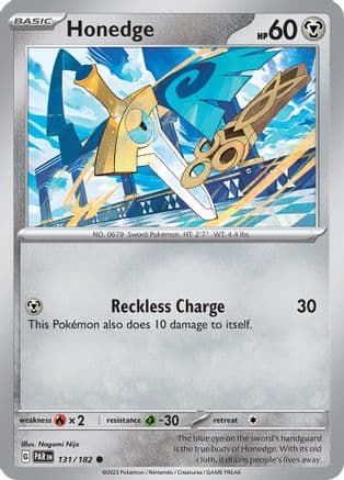 Honedge - 131/182 — SV04: Paradox Rift Pokémon TCG card by Nagomi Nijo
