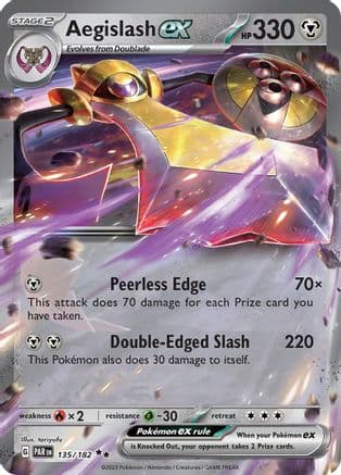 Aegislash ex — SV04: Paradox Rift Pokémon TCG card by toriyufu