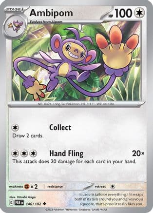 Ambipom — SV04: Paradox Rift Pokémon TCG card by Hitoshi Ariga