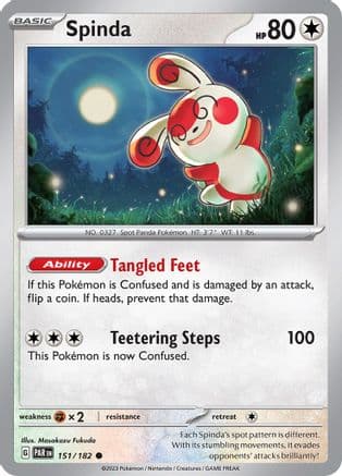 Spinda — SV04: Paradox Rift Pokémon TCG card by Masakazu Fukuda