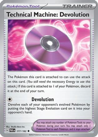 Technical Machine: Devolution — SV04: Paradox Rift Pokémon TCG card by Studio Bora Inc.