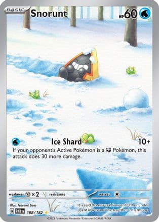 Snorunt - 188/182 — SV04: Paradox Rift Pokémon TCG card by Narumi Sato