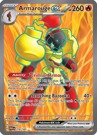 Armarouge ex - 218/182 — SV04: Paradox Rift Pokémon TCG card by takuyoa