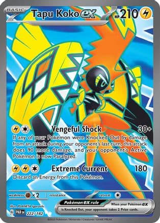 Tapu Koko ex - 222/182 — SV04: Paradox Rift Pokémon TCG card by PLANETA Igarashi