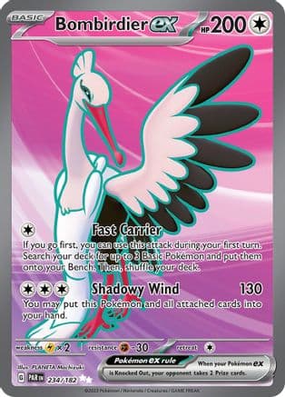 Bombirdier ex - 234/182 — SV04: Paradox Rift Pokémon TCG card by PLANETA Mochizuki