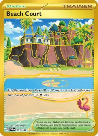 Beach Court - 263/182 — SV04: Paradox Rift Pokémon TCG card by Oswaldo KATO