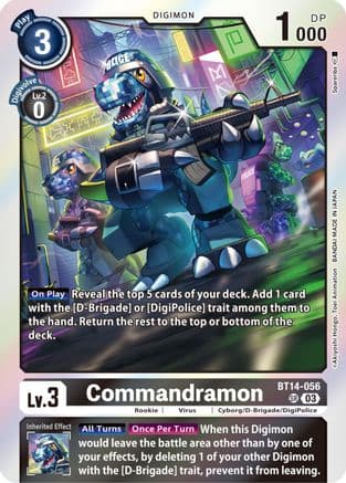 Commandramon — Blast Ace Digimon Card Game card by Akiyoshi Hongo, Toei Animation